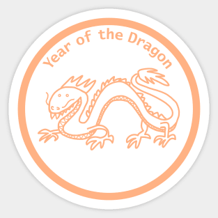 Year of the Dragon in Peach Fuzz Sticker